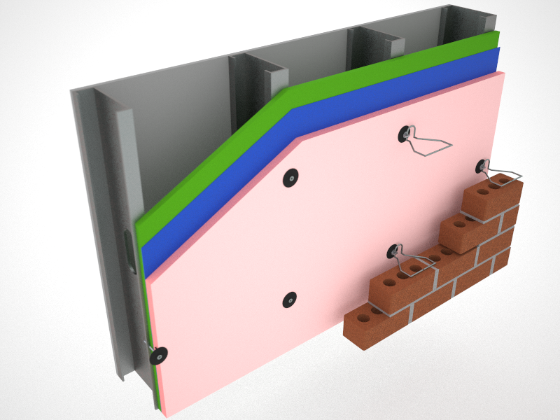 fastening system to attach rigid continuous insulation